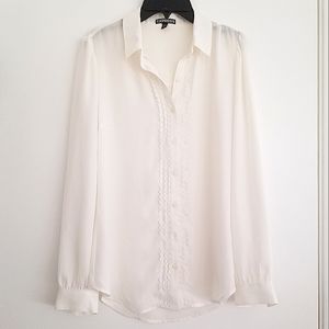 Express ivory button down blouse